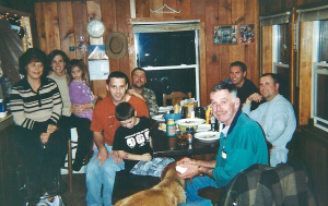 Taken several years ago, no one at this table realized this would be the last time our entire immediate family (mom, dad, three sons) would share deer camp together. 